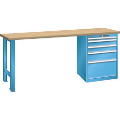 Pracovní stůl LISTA se 5 zásuvkami, VxŠxH 840 x 1500 x 750 mm, nosnost 1500 kg

