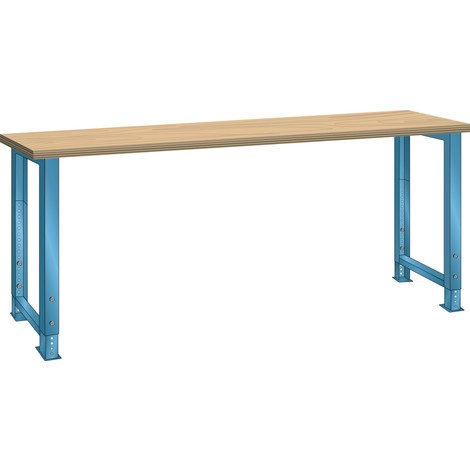 Pracovní stůl LISTA, (ŠxHxV) 2000x800x750-1100 mm, buk, výškově nastavitelné provedení