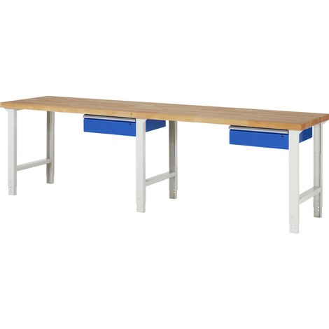 Pracovní stůl RAU řada 7000, 2 zásuvky, výška 790-1140 mm
