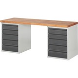 Pracovní stůl Steinbock®, 2x 5 zásuvky