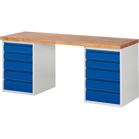 Pracovní stůl Steinbock®, s 2x 5 zásuvkami