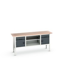 Pracovný stôl bott verso (doska Multiplex), 4 zásuvky, 2 dvere a 1 odkladacie dno