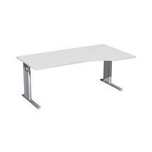 Pracovný stôl profesionálny, C-noha, tvar PC, výškovo nastaviteľná