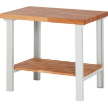 Pracovný stôl RAU série 7000, 1 odkladacie dno z bukového masívu, výška 840 mm