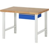 Pracovný stôl RAU série 7000, 1 zásuv., výška 790 – 1 140 mm