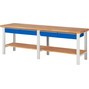 Pracovný stôl RAU série 7000, 4 zásuv., 1 odkladacie dno z bukového masívu, výška 840 mm