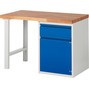 Pracovný stôl RAU série 7000, počet podstavných kontajnerov: 1, 1 zásuvka, 1 krídlové dvere, 1 polica, výška 890 mm