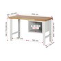 Pracovný stôl RAU série 7000, počet podstavných kontajnerov: 1, 2 zásuv., výška 790 – 1 140 mm