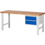 Pracovný stôl RAU série 7000, počet podstavných kontajnerov: 1, 2 zásuv., výška 790 – 1 140 mm