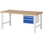 Pracovný stôl RAU série 7000, počet podstavných kontajnerov: 1, 3 zásuv., výška 790 – 1 140 mm