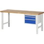 Pracovný stôl RAU série 7000, počet podstavných kontajnerov: 1, 3 zásuv., výška 790 – 1 140 mm
