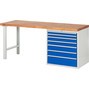 Pracovný stôl RAU série 7000, počet podstavných kontajnerov: 1, 7 zásuv., výška 840 mm