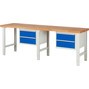 Pracovný stôl RAU série 7000, počet podstavných kontajnerov: 2, 4 zásuv., výška 790 – 1 140 mm