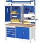 Pracovný stôl RAU série 8 000, 1 dvojitý podstavný kontajner, pracovná výška 840 – 1 040 mm