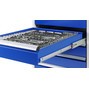 Pracovný stôl RAU série 8 000, 1 dvojitý podstavný kontajner, pracovná výška 840 – 1 040 mm
