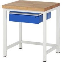 Pracovný stôl RAU série 8 000, 1 zásuvka, pracovná výška 840 – 1 040 mm