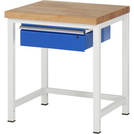 Pracovný stôl RAU série 8 000, 1 zásuvka, pracovná výška 840 – 1 040 mm