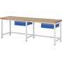 Pracovný stôl RAU série 8000, 2 zásuv., výška 840 – 1 040 mm