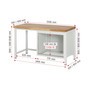 Pracovný stôl RAU série 8000, počet podstavných kontajnerov: 1, 2 zásuv., v × h 840 – 1 040 × 700 mm