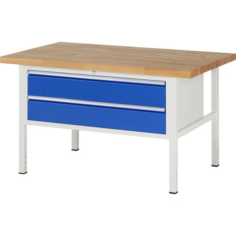 Pracovný stôl RAU série 8000, počet podstavných kontajnerov: 1, 2 zásuv., v × h 840 × 900 mm