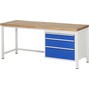 Pracovný stôl RAU série 8000, počet podstavných kontajnerov: 1, 3 zásuv., v × h 840 – 1 040 × 700 mm