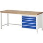 Pracovný stôl RAU série 8000, počet podstavných kontajnerov: 1, 5 zásuv., v × d 840 × 700 mm