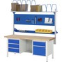 Pracovný stôl RAU série 8000, počet podstavných kontajnerov: 2, 1 odkladacie dno, 6 zásuv., výška 840 – 1 040 mm