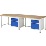 Pracovný stôl RAU série 8000, počet podstavných kontajnerov: 2, 4 zásuv., výška 840 mm