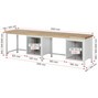 Pracovný stôl RAU série 8000, počet podstavných kontajnerov: 2, 6 zásuv., výška 840 mm