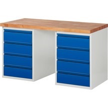 Pracovný stôl Steinbock®, 2x 4 zásuvky