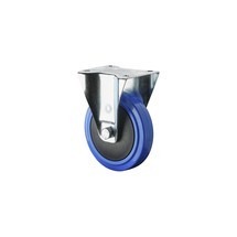 Přepravní kolečko z elastické gumy, modrá, pevné kolečko, kuličkové ložisko, destička