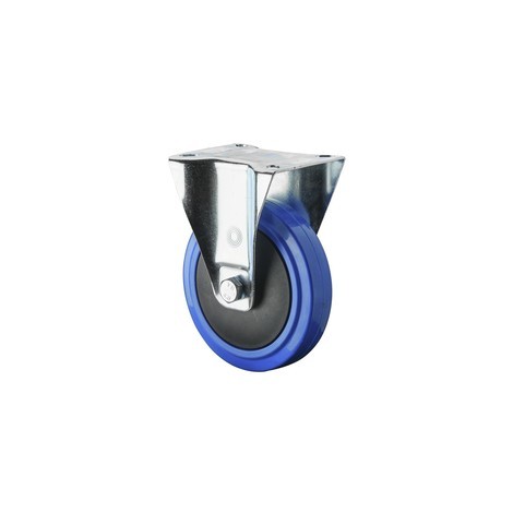 Přepravní kolečko z elastické gumy, modrá, pevné kolečko, kuličkové ložisko, destička