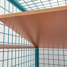 Přídavná dělicí přepážka na skříňový vozík Ameise®, mřížkové stěny, tyrkysová modrá
