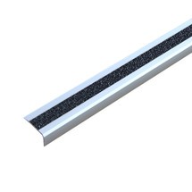 Profilé de marche antidérapant, GlitterGrip, noir, aluminium