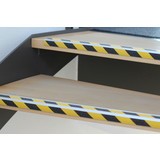 Profilo anti-scivolo per gradini, 2 strisce, nero/giallo, alluminio