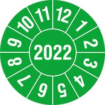 Prüfplakette 2022, nach Monaten, 4-stellige Jahreszahl