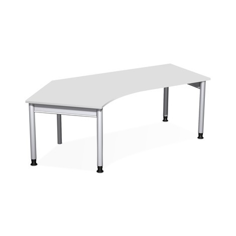 Psací stůl Profi, 4 nohy, výškově nastavitelné provedení, volný tvar 135°