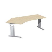 Psací stůl Profi, noha C, výškově nastavitelné provedení, volný tvar 135°