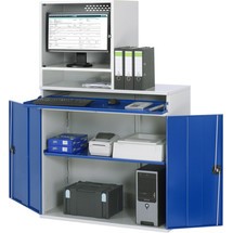 RAU Computer-Schrank, Monitorgehäuse, Tastaturauszug, Doppel-Flügeltür