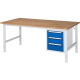 RAU höhenverstellbarer Werktisch Serie TOM, Höhe 760-1.080 mm, 3 Schubladen