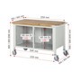 RAU mobile Werkbank Serie 8000, 1 Doppel-Unterbau-Container, 1 Fachboden, 3 Schubladen, Höhe 880-1.080 mm