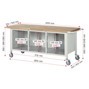 RAU mobile Werkbank Serie 8000, 1 Dreifach-Unterbau-Container, 1 Fachboden, 6 Schubladen, Höhe 880-1.080 mm