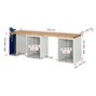 RAU Werkbank Serie 7000, 3 Unterbau-Container, 8 Schubladen, höhenverstellbarer Schraubstock, Höhe 840 mm