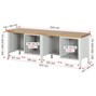 RAU Werkbank Serie 8000, 2 Unterbau-Container, 1 Ablageboden, 8 Schubladen, Höhe 840-1.040 mm