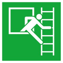 Reddingsbord – nooduitgang, ontsnappingsladder links