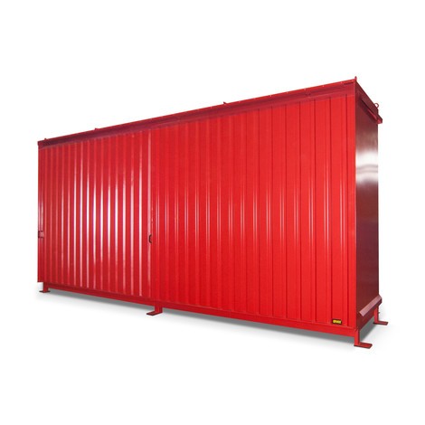 Regalcontainer für 12x KTC/IBC, 2 Ebenen, 2 Schiebetüren 