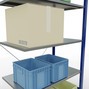 Stellingkast SCHULTE steeksysteem, aanbouwelement, max. schapbelasting 150 kg, gentiaanblauw/verzinkt