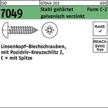 Reyher Blechschraube ISO 7049 LIKO m.Spitze/Kreuzschlitz-PZ