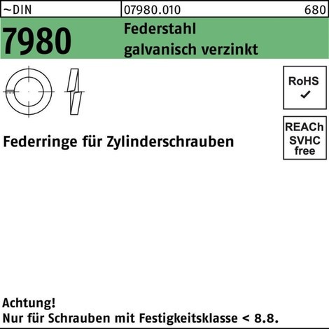 Reyher Federring DIN 7980 f.Zylinderschrauben
