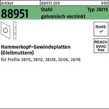 Reyher Hammerkopfgewindeplatte R 88951 Typ 28/15